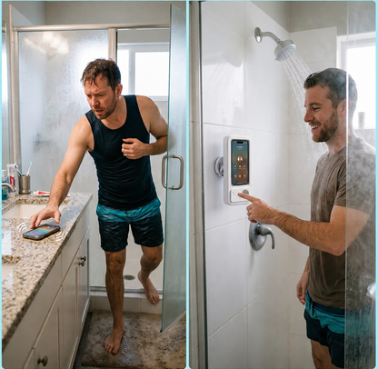 AquaPlay™ Shower Phone Holder + Speaker