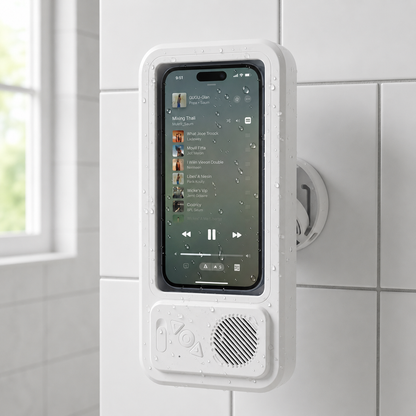 AquaPlay™ Shower Phone Holder + Speaker