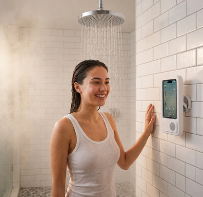 AquaPlay™ Shower Phone Holder + Speaker